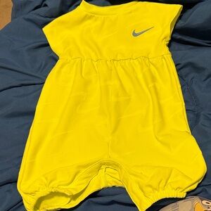 Nike Neon Green Infant One-Piece with Silver Swoosh
